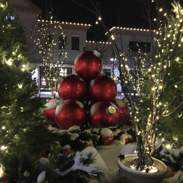 Holiday home with Christmas lights professionally installed
